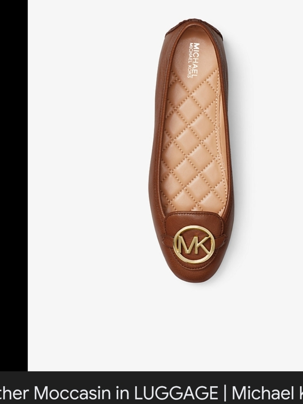 Michael Kors Brown Leather MK Logo Quilted Insole Flats New